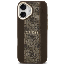 GUESS case for IPHONE 17 compatible with MagSafe GUHMP17SPG4SEMCW (PU W / 4G Stripe) brown