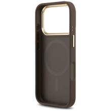 GUESS case for IPHONE 17 Pro compatible with MagSafe GUHMP17LPG4SEMCW (PU W / 4G Stripe) brown