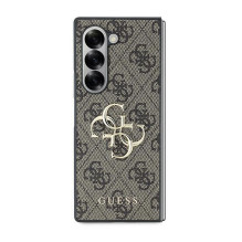 GUESS dėklas, skirtas SAMSUNG Z Fold 6 GUHCZFD64GMGBR (PU 4G odinis metalinis logotipas), rudas