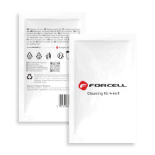 LCD ekranų valymo rinkinys „Forcell 4in1“ (drėgna ir sausa šluostė, nutrinimo kortelė, dulkių lipdukai) LCD ekranų valymo rinkinys „Forcell 4in1“ (drėgna ir sausa šluostė, nutrinimo kortelė, dulkių lipdukai)