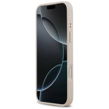 GUESS dėklas, skirtas IPHONE 17 Pro Max, suderinamas su MagSafe GUHMP17XPG4SEMCP (PU su 4G juostele), rožinis
