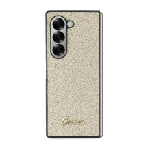 GUESS dėklas, skirtas SAMSUNG Z Fold 6 GUHCZFD6HGGSHD (HC PU 4G blizgučių raštas), auksinis