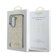GUESS dėklas, skirtas SAMSUNG Z Fold 6 GUHCZFD6HGGSHD (HC PU 4G blizgučių raštas), auksinis