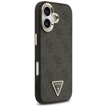 GUESS dėklas, skirtas IPHONE 17, suderinamas su MagSafe GUHMP17SP4GTDGMK (4G PU su trikampio logotipu), aukso ir juodos 