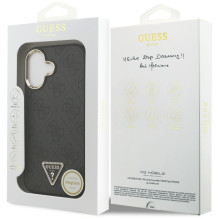 GUESS case for IPHONE 17 compatible with MagSafe GUHMP17SP4GTDGMK (4G PU W / Triangle Logo) gold black