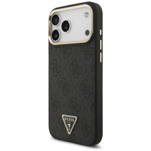 GUESS case for IPHONE 17 Pro Max compatible with MagSafe GUHMP17XP4GTDGMK (4G PU W / Triangle Logo) gold black