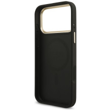 GUESS case for IPHONE 17 Pro Max compatible with MagSafe GUHMP17XP4GTDGMK (4G PU W / Triangle Logo) gold black