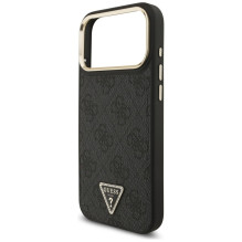 GUESS case for IPHONE 17 Pro Max compatible with MagSafe GUHMP17XP4GTDGMK (4G PU W / Triangle Logo) gold black