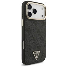 GUESS case for IPHONE 17 Pro Max compatible with MagSafe GUHMP17XP4GTDGMK (4G PU W / Triangle Logo) gold black