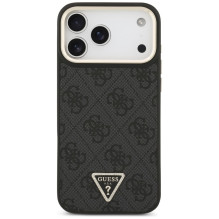 GUESS case for IPHONE 17 Pro Max compatible with MagSafe GUHMP17XP4GTDGMK (4G PU W / Triangle Logo) gold black
