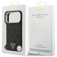 GUESS case for IPHONE 17 Pro Max compatible with MagSafe GUHMP17XP4GTDGMK (4G PU W / Triangle Logo) gold black