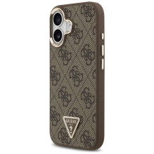 GUESS dėklas, skirtas IPHONE 17, suderinamas su MagSafe GUHMP17SP4GTDGMW (4G PU su trikampio logotipu), aukso rudos spal