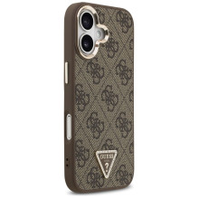 GUESS case for IPHONE 17 compatible with MagSafe GUHMP17SP4GTDGMW (4G PU W / Triangle Logo) gold brown