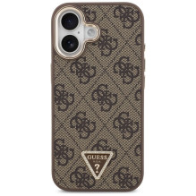 GUESS case for IPHONE 17 compatible with MagSafe GUHMP17SP4GTDGMW (4G PU W / Triangle Logo) gold brown