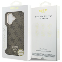 GUESS case for IPHONE 17 compatible with MagSafe GUHMP17SP4GTDGMW (4G PU W / Triangle Logo) gold brown