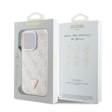 GUESS case for IPHONE 16 Pro Max GUHCP16XP4TDPP (PU Leather 4G Triangle Strass) pink