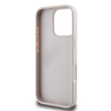 GUESS dėklas, skirtas IPHONE 16 Pro Max GUHCP16XP4TDPP (PU oda 4G trikampio formos, rožinis)