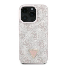 GUESS dėklas, skirtas IPHONE 16 Pro Max GUHCP16XP4TDPP (PU oda 4G trikampio formos, rožinis)