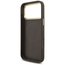 GUESS dėklas, skirtas IPHONE 17 Pro Max, suderinamas su MagSafe GUHMP17XP4GTDGMW (4G PU su trikampio logotipu), aukso ru