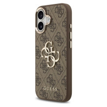 GUESS dėklas, skirtas IPHONE 17 GUHCP17S4GMGCBR (PU W / Big 4G Classic Logo) aukso rudos spalvos