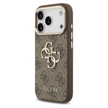 GUESS dėklas, skirtas IPHONE 17 Pro GUHCP17L4GMGCBR (PU W / Big 4G Classic Logo) aukso rudos spalvos