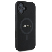 GUESS dėklas, skirtas IPHONE 16 Plus, suderinamas su MagSafe GUHMP16MPSAHMCK (PU Saffiano Classic logotipas), juodas