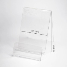 Plexi Vertical Holder / phone stand with Place for Price (Smartphone - 65 mm)