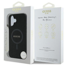 GUESS dėklas, skirtas IPHONE 16 Plus, suderinamas su MagSafe GUHMP16MPSAHMCK (PU Saffiano Classic logotipas), juodas