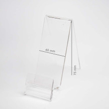 Plexi vertikalus laikiklis / telefono stovas su kainos vieta
