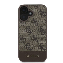 GUESS case for IPHONE 16 GUHCP16SG4GLBR (PC / TPU 4G PU Bottom Stripe) brown