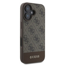 GUESS dėklas, skirtas IPHONE 16 GUHCP16SG4GLBR (PC / TPU 4G PU apačioje juostelė) rudas