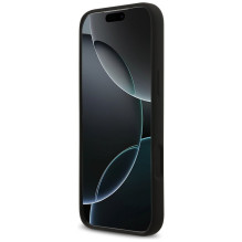 GUESS dėklas, skirtas IPHONE 17 Pro Max GUHCP17XSC4GSMK (silikoninis su dideliu 4G raštu), juodas
