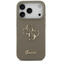 GUESS case for IPHONE 17 Pro GUHCP17LSC4GSMW (Silicone W / Big 4G Script) brown