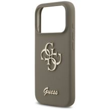GUESS case for IPHONE 17 Pro GUHCP17LSC4GSMW (Silicone W / Big 4G Script) brown