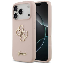 GUESS dėklas, skirtas IPHONE 17 Pro GUHCP17LSC4GSMP (silikoninis su dideliu 4G raštu), rožinis GUESS dėklas, skirtas IPHONE 17 Pro GUHCP17LSC4GSMP (silikoninis su dideliu 4G raštu), rožinis