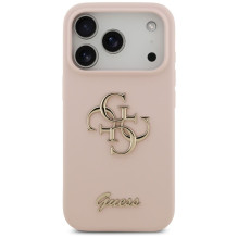 GUESS case for IPHONE 17 Pro GUHCP17LSC4GSMP (Silicone W / Big 4G Script) pink