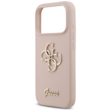 GUESS case for IPHONE 17 Pro GUHCP17LSC4GSMP (Silicone W / Big 4G Script) pink