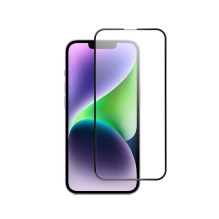 Tempered glass to iPhone 13 / 13 PRO / 14 / 16e / 17e (SE 4 2025) (full glue) Blue Star 5D black
