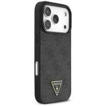 GUESS case for IPHONE 17 Pro compatible with MagSafe GUHMP17LP4TSDPPSK (4G PU W / Strap Triangle Logo) black