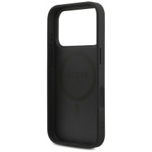 GUESS case for IPHONE 17 Pro compatible with MagSafe GUHMP17LP4TSDPPSK (4G PU W / Strap Triangle Logo) black