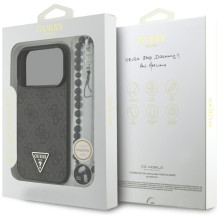 GUESS case for IPHONE 17 Pro compatible with MagSafe GUHMP17LP4TSDPPSK (4G PU W / Strap Triangle Logo) black