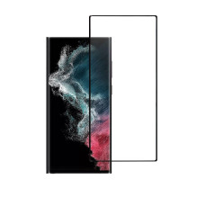 Tempered glass to Samsung Galaxy S22 ULTRA (full glue / case friendly) Blue Star 5D black