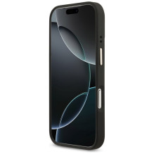 GUESS dėklas, skirtas IPHONE 17 Pro, suderinamas su MagSafe GUHMP17LP4GRMDEK (PU W / 4G Strass Logo), juodas