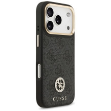 GUESS case for IPHONE 17 Pro compatible with MagSafe GUHMP17LP4GRMDEK (PU W / 4G Strass Logo) black