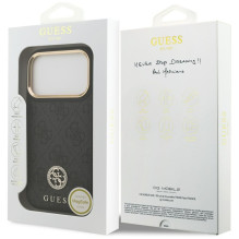 GUESS case for IPHONE 17 Pro compatible with MagSafe GUHMP17LP4GRMDEK (PU W / 4G Strass Logo) black
