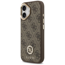 GUESS case for IPHONE 17 compatible with MagSafe GUHMP17SP4GRMDEW (PU W / 4G Strass Logo) brown