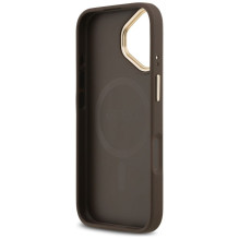 GUESS dėklas, skirtas IPHONE 17, suderinamas su MagSafe GUHMP17SP4GRMDEW (PU W / 4G Strass Logo), rudas