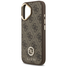 GUESS dėklas, skirtas IPHONE 17, suderinamas su MagSafe GUHMP17SP4GRMDEW (PU W / 4G Strass Logo), rudas