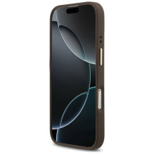 GUESS dėklas, skirtas IPHONE 17, suderinamas su MagSafe GUHMP17SP4GRMDEW (PU W / 4G Strass Logo), rudas