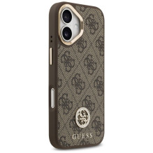 GUESS case for IPHONE 17 compatible with MagSafe GUHMP17SP4GRMDEW (PU W / 4G Strass Logo) brown